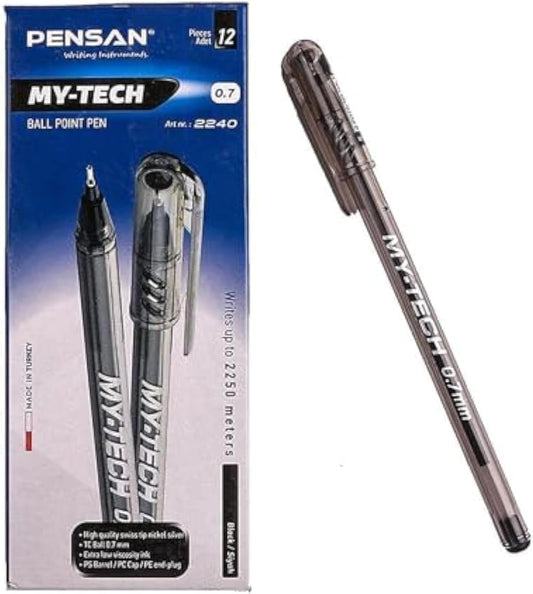 قلم حبر جاف ماي تك من بنسان ، 0.7 ملم - 12 قطعة بجميع الألوان